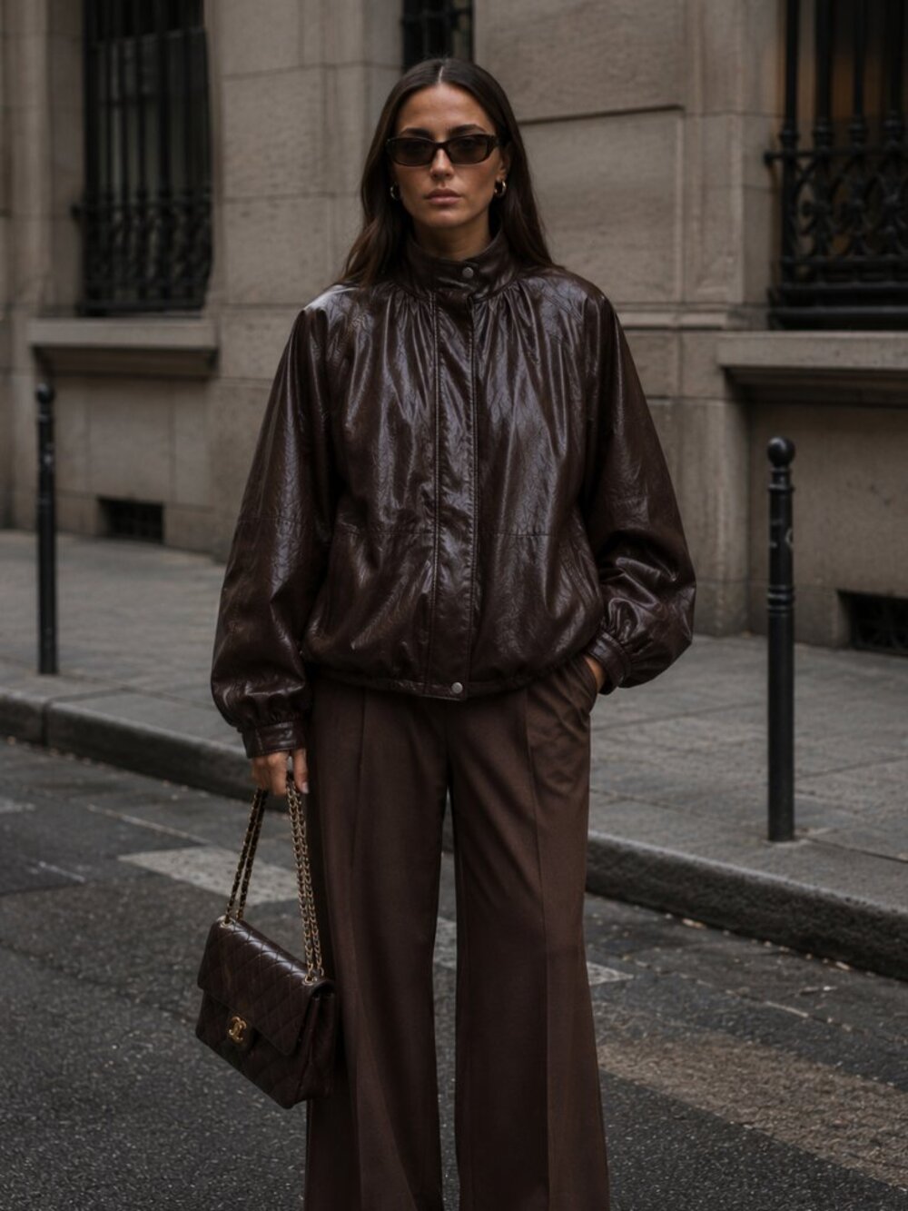 ZARA FAUX LEATHER BOMBER JACKET ZW COLLECTION